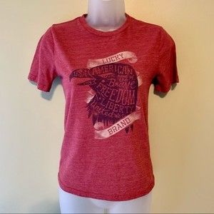 Lucky Brand Freedom Eagle Graphic Tee Shirt, Size Small